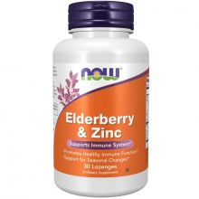 NOW Elderberry & Zinc 30 tabletek do ssania