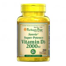 Puritan's Pride Super-Potency Vitamin D3 50mcg Witamina D3 2000iu 200 kapsułek żelowych