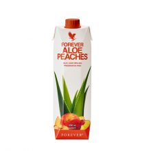 Forever Aloe Peaches naturalny sok z miąższem z liści aloesu i witaminy C 1000 ml z dodatkiem soku z brzoskwiń