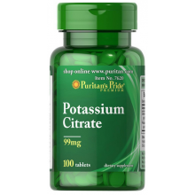 Puritan's Pride Cytrynian Potasu 99 mg 100 tabletek