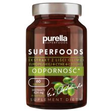 Purella Superfoods Ekstrakt z liści oliwki europejskiej + Cynk + Czosnek 33g 60 kapsułek