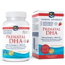 Nordic Naturals Prenatal DHA z witaminą D3 Omega 3 dla kobiet w ciąży 90 miękkich kapsułek o smaku truskawkowym